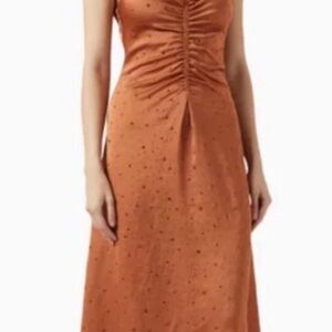 Sandro Paris Praline Ruched Midi Dress